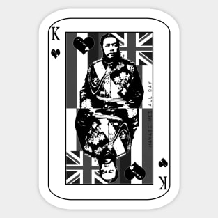 King of Hawai'i Kalakaua (grayscale) by Hawaii Nei All Day Sticker